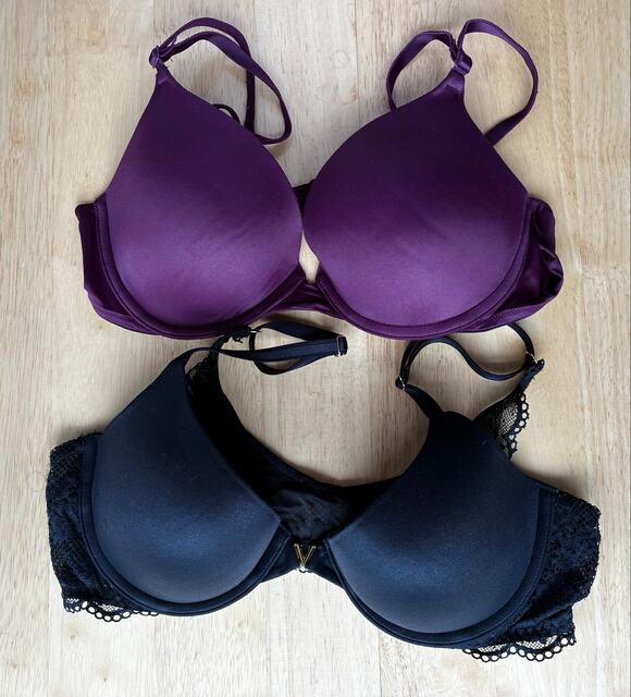 Victoria's Secret Other - Victoria's Secret Bra and PINK Bra 36B Padded Pushup Black and Burgundy